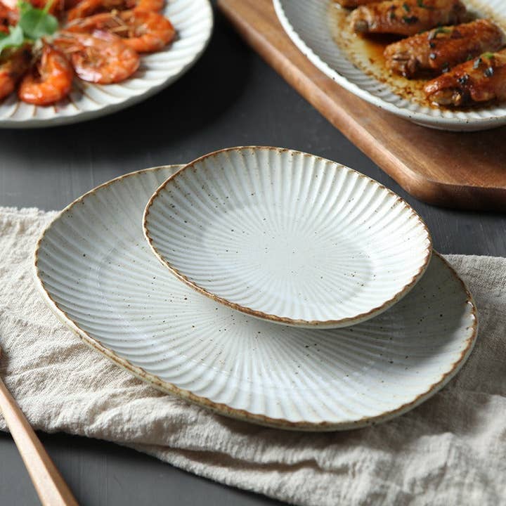 Gohobi (We cover U.S. import duties) - Wholesale Dinner plate - Gohobi Handmade Ceramic Japanese Style Oval Plate8