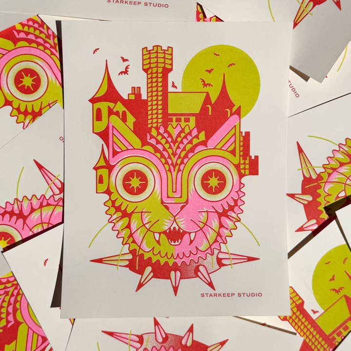 StarKeep Studio - Wholesale Art Print - Brute's Chateau Risograph Print | 8.5x11 Riso Print