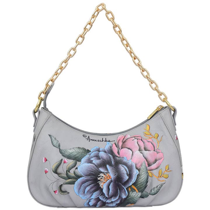 Anuschka | Vanya Lara (USA) - Wholesale Shoulder Bag - Women's - Ruched East West Hobo With Chain - 722