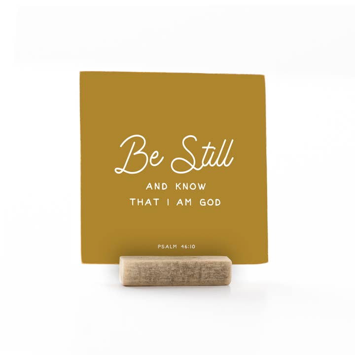 Revelation Culture - Wholesale Desk/Tabletop Sign - 4 x 4" | Psalm | Be Still1