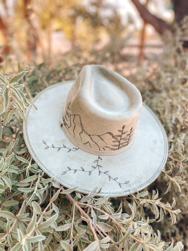 Boho Style Fedora Hat "Mountain Whimsy" for wholesale by Wildflower Hat Studios