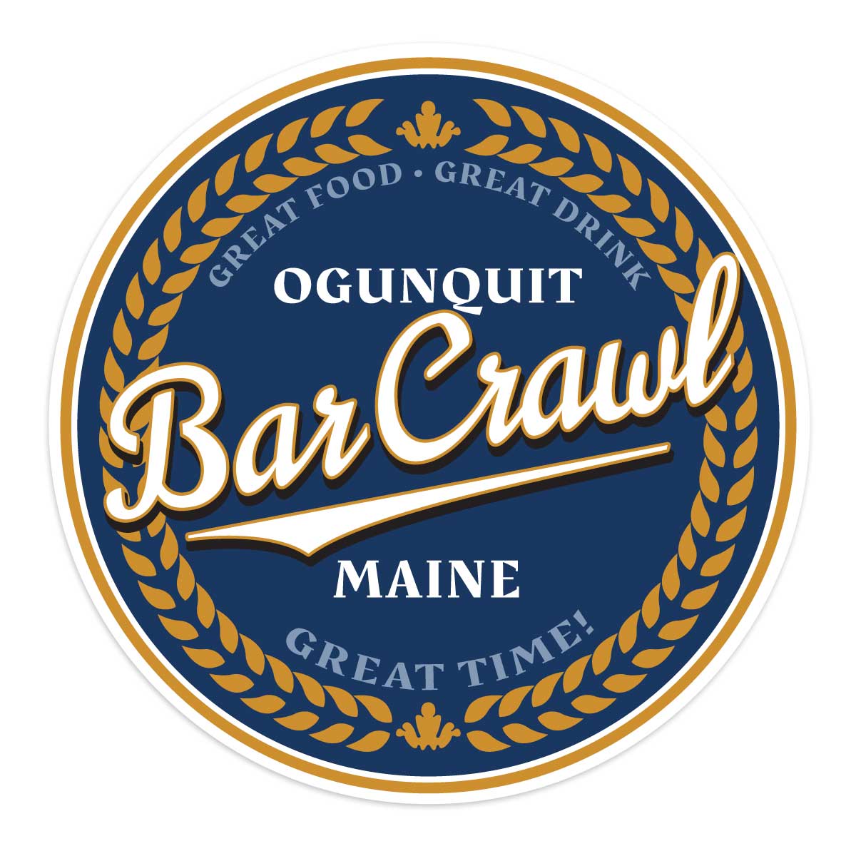 RetroPlanet - Wholesale Phone & Laptop Stickers - Maine Bar Crawl Wheat Beer Label Mini Sticker 20 ct2