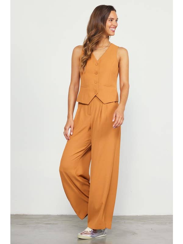 SKIES ARE BLUE - Wholesale Pants - Women's - Recycled Pintuck Wide Leg Pants
8