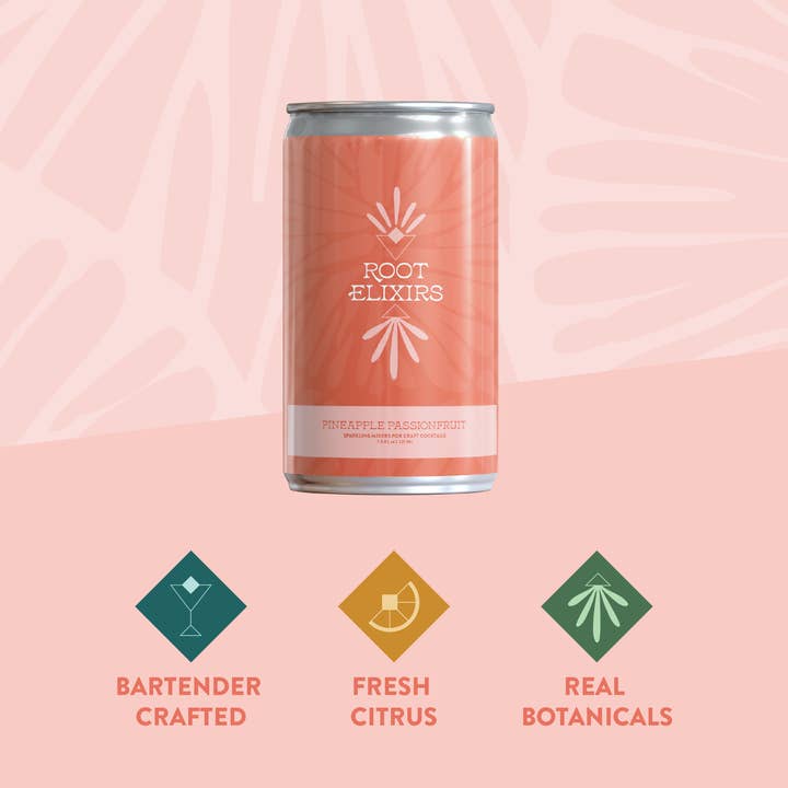 Root Elixirs - Wholesale Cocktail Mix/Syrup - Root Elixirs Pineapple Passionfruit Cocktail Drink Mixer