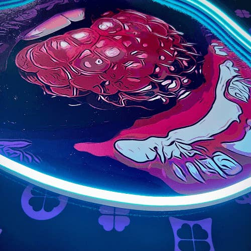 Blue Fruit Passion Lips v.1 | LED Wall Art for wholesale on Faire2