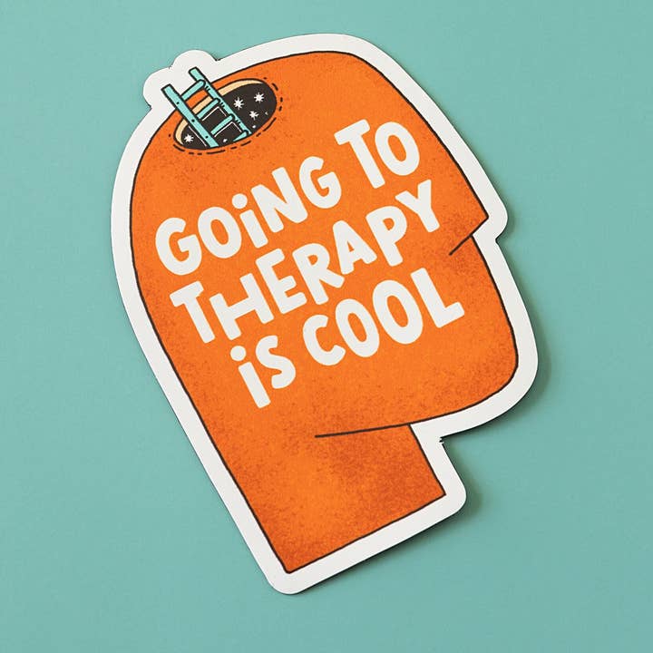 Autocollant en vinyle Going to Therapy is Cool pour la vente par RippleSplash Studio