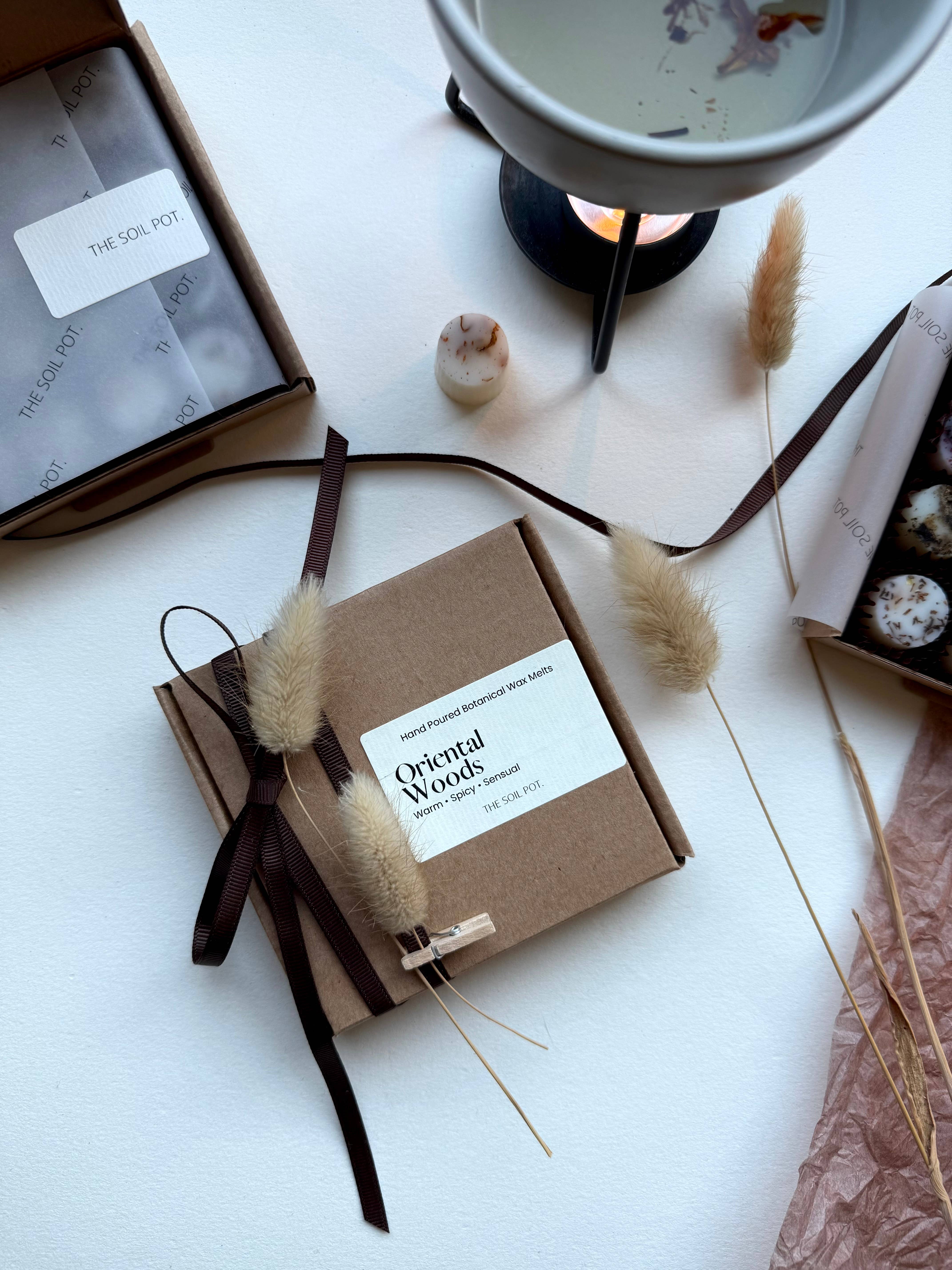 The Soil Pot – wholesale Wax melt – Oriental Woods wax melt selection box, Wax melt gift box5