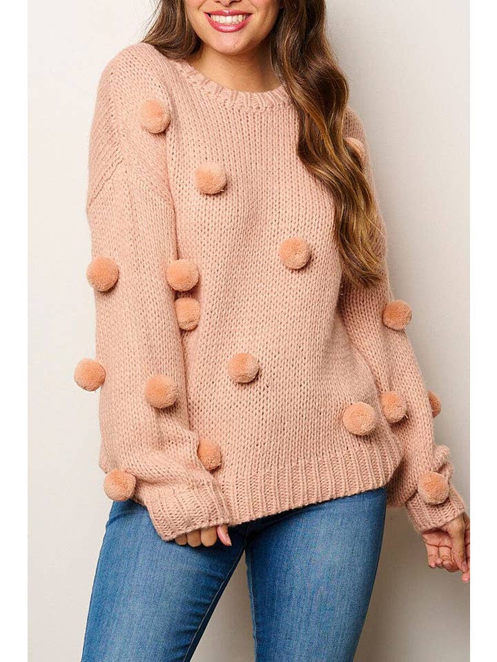 ROUSSEAU - Wholesale Knit Sweater - Women's - POM POM'S DETAILED PULLOVER SWEATER8