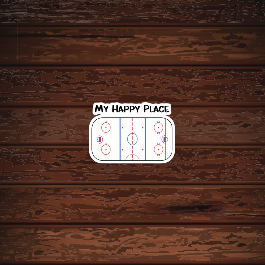 Kase Wear - Wholesale Sticker - Hockey Happy Place Sticker1
