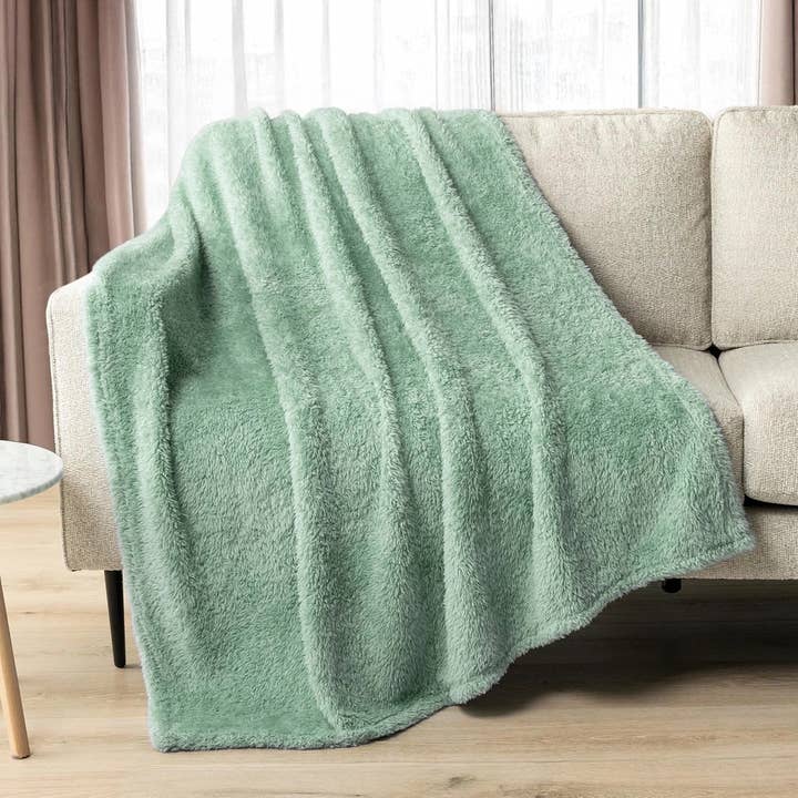 Manta de Cama Aconchegante e Quente de Sherpa Menta 50"x60" por atacado de home mart goods
