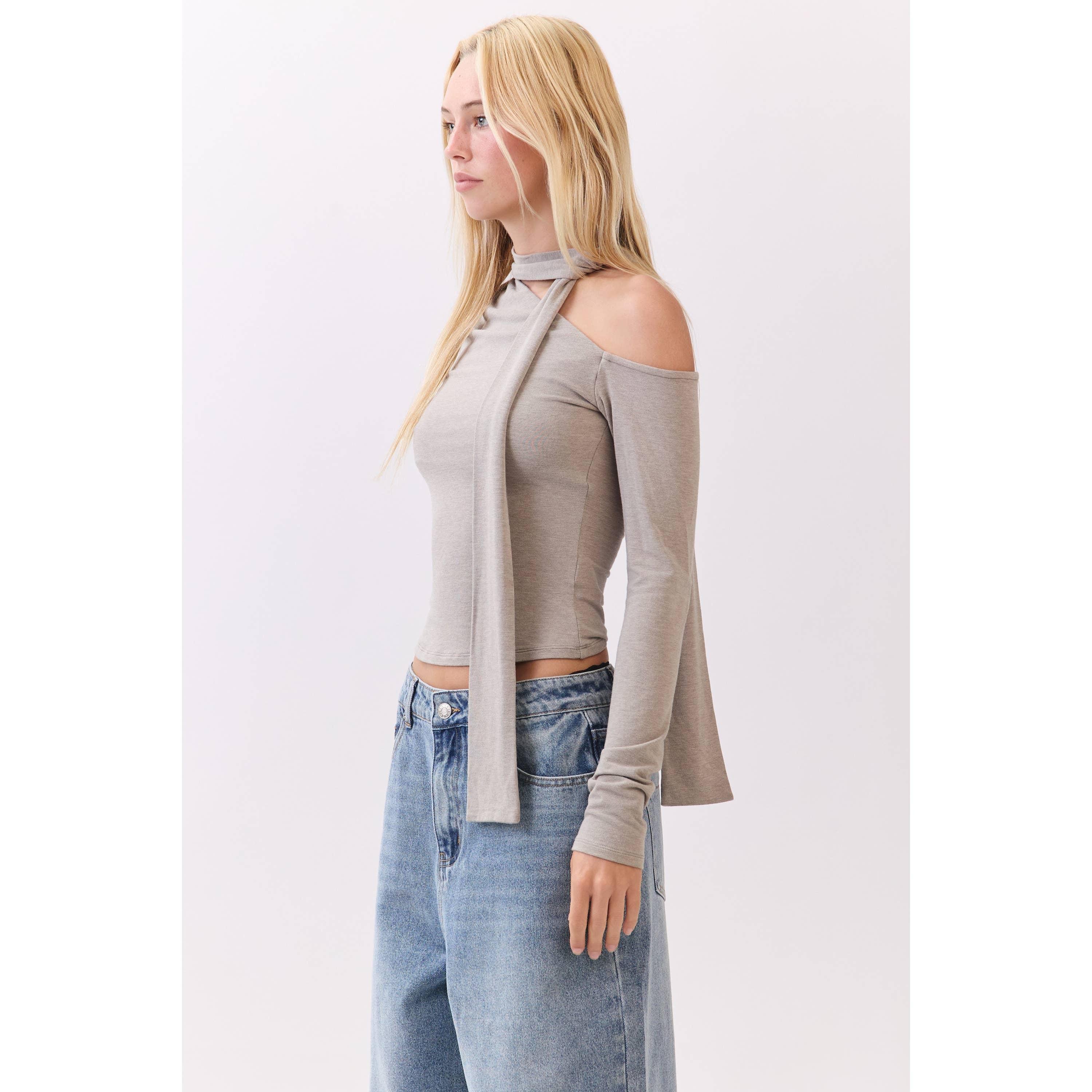 Honey Mango - Wholesale T-Shirt - Women's - Asymmetric Neckline Knit Top14