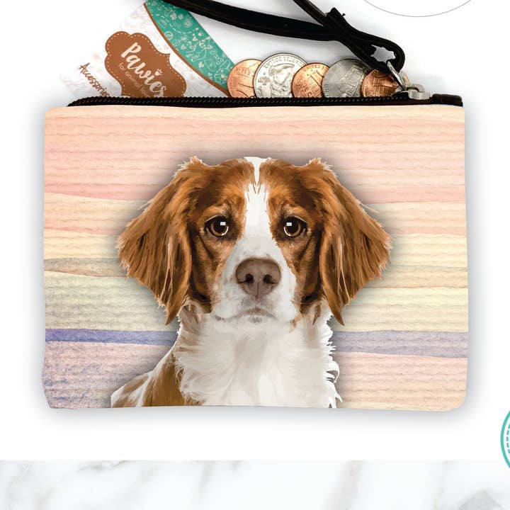 Porte-monnaie Brittany Spaniel • Présentoir au sol en option pour la vente par pawies