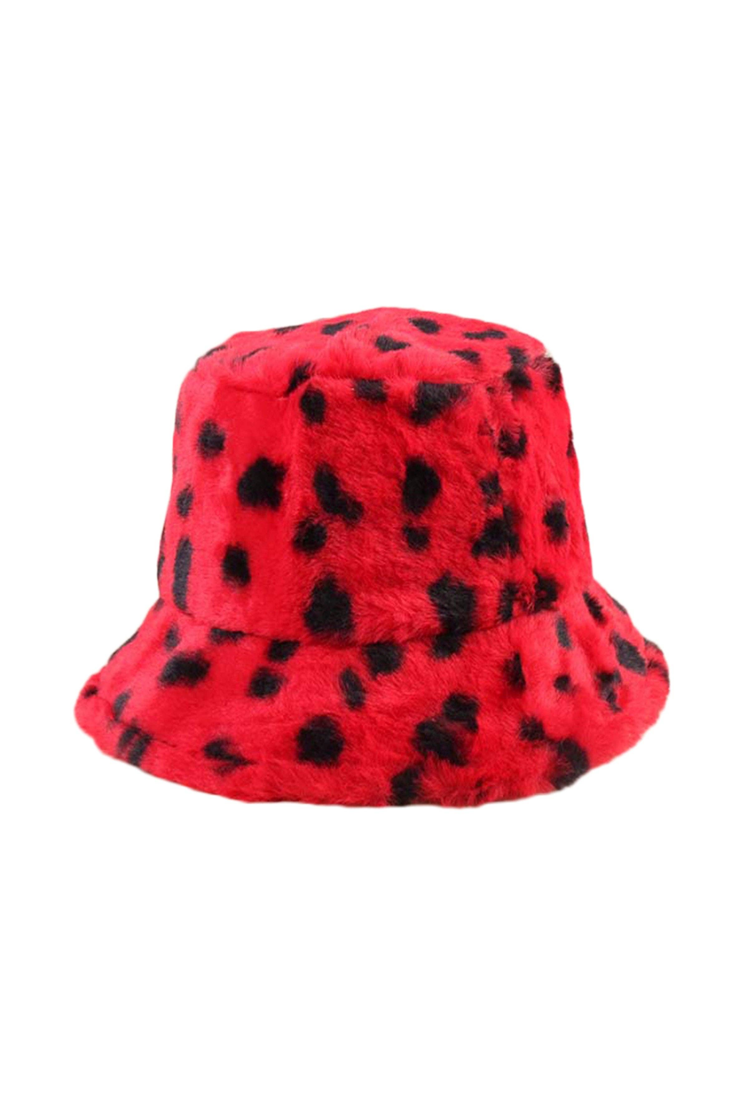 Ole - Vendita all'ingrosso Cappello da pescatore - Donna - Cappello da pescatore in peluche a fantasia maculata C02882