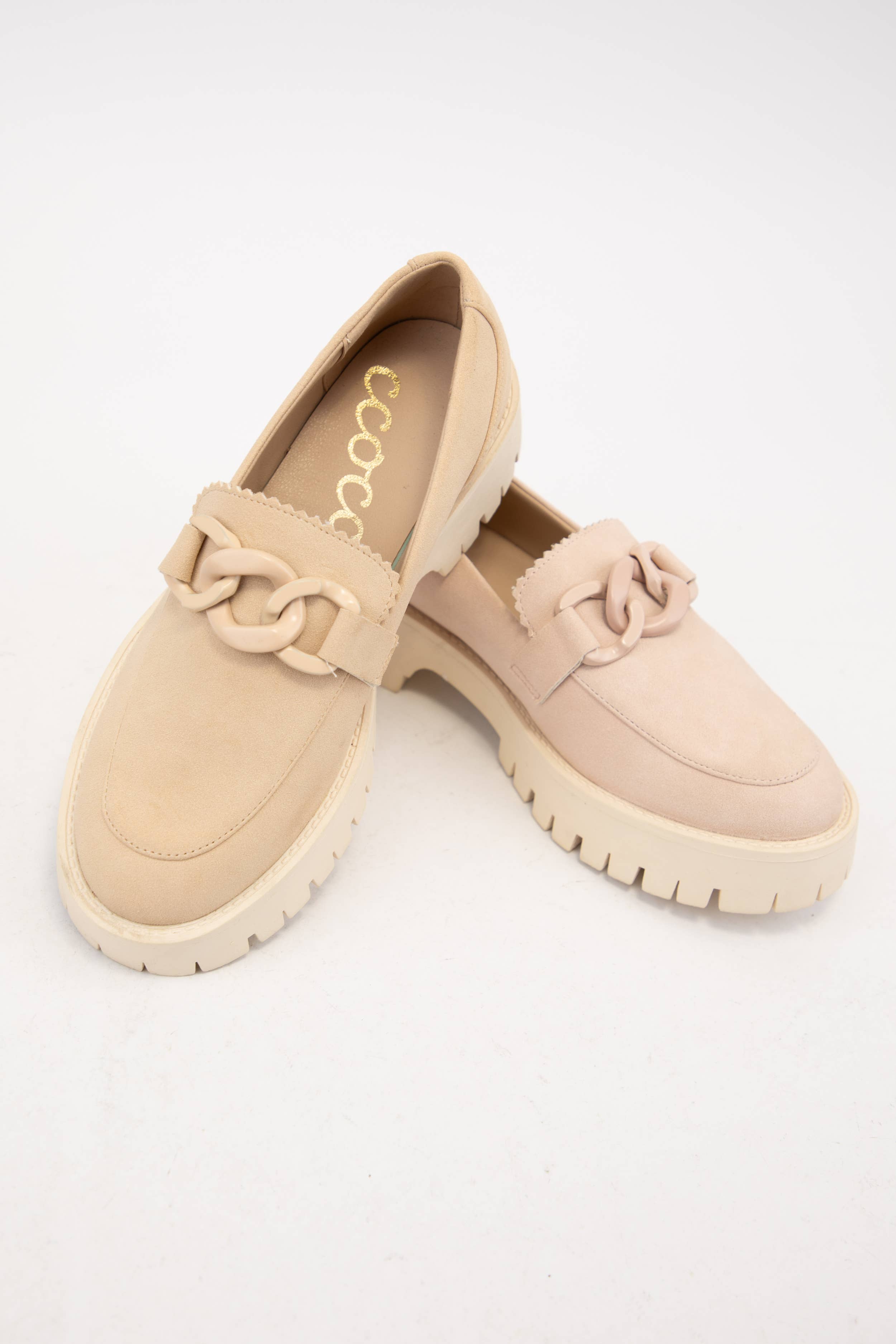 CCOCCI - Wholesale Loafers - Women's - MADISON MATTE FINISHED CHUNKY CHAIN DETAIL LUG SOLE LOAFER8