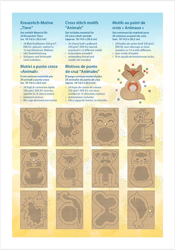 URSUS® / Buntpapierfabrik Ludwig Bähr GmbH & Co. KG - Wholesale DIY Craft Kit - “Animals” cross-stitch designs1
