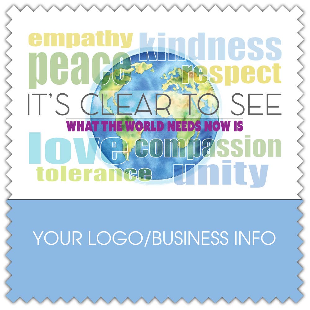 The Creative Idea Shop - Wholesale Cleaning Cloth - CUSTOM PRINTED DESIGNER MARKETING GLASS CLEANING CLOTH #111