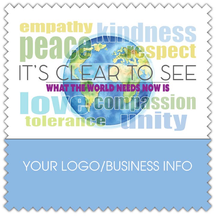 The Creative Idea Shop - Wholesale Cleaning Cloth - CUSTOM PRINTED DESIGNER MARKETING GLASS CLEANING CLOTH #111