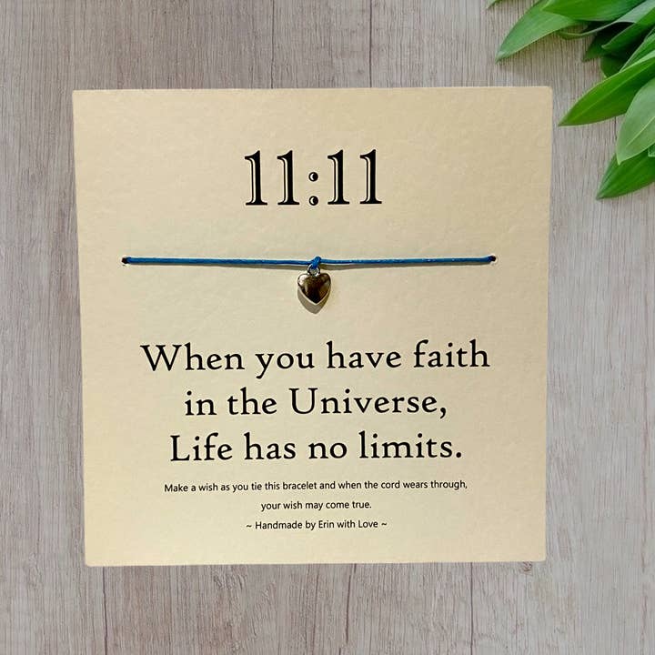 11:11 Wish Armbånd og Message Card for engroshandel hos By Erin Cards and Gifts Ltd