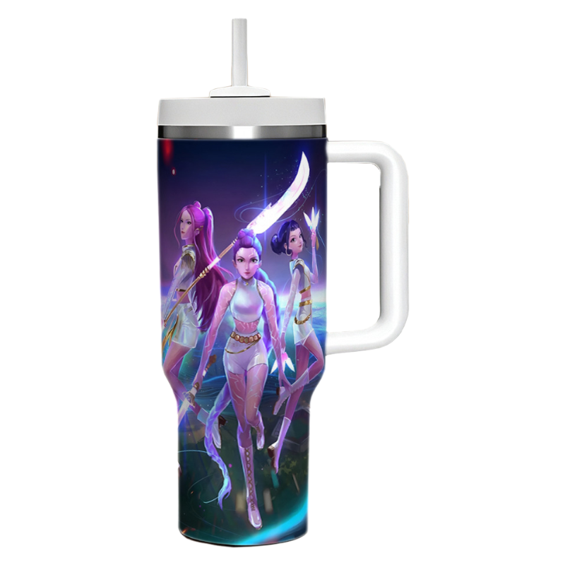 Auraquise - Wholesale Insulated Mug/Tumbler - KPOP Demon Hunters 40oz Insulated Tumbler with Handle and Straw Car Travel Mug, Hot & Cold Stainless Steel Cup0