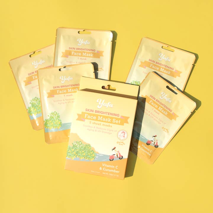 Yafa Beauty - Wholesale Skincare Face Mask - Yafa Vitamin C Face Sheet Mask, Set of 5