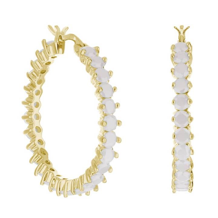 Pave Hoop Earrings for wholesale by Lauren G Adams