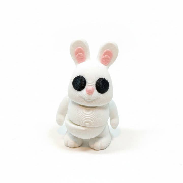 Bunny Standing Up (White) • Mini 3D Printed Articulated Animal • Flexi Animals • Easter for wholesale by Lorianne Kol 3D Prints
