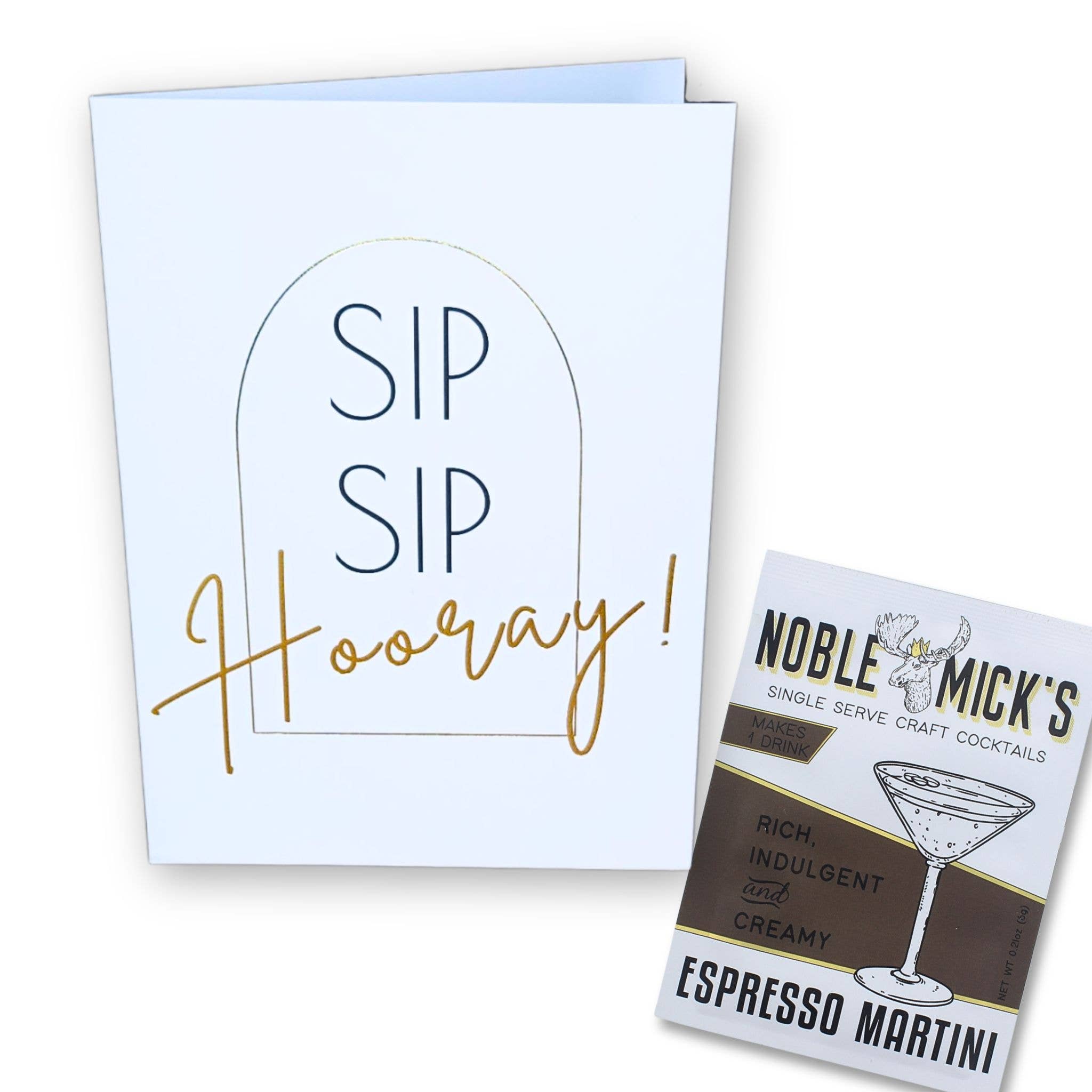 Noble Mick's - Craft Beverage Company - Wholesale Everyday Greeting Card - Cocktail and Cards / Sip Sip Hooray Card5