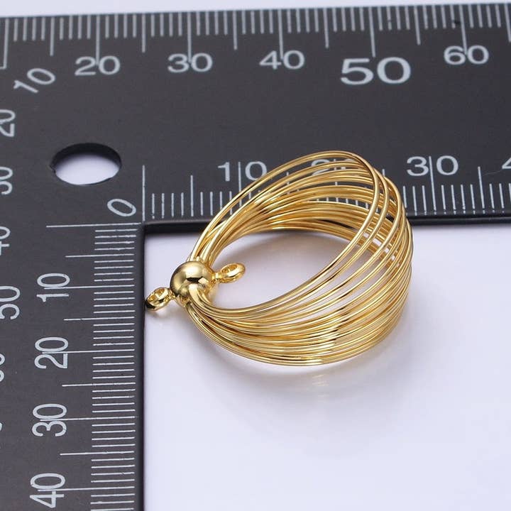 Aim Eternal - Wholesale Individual charm/pendant - Gold Wire Round Layer Charm for Necklace Earring Component Jewelry Making Z-171 Z-1723