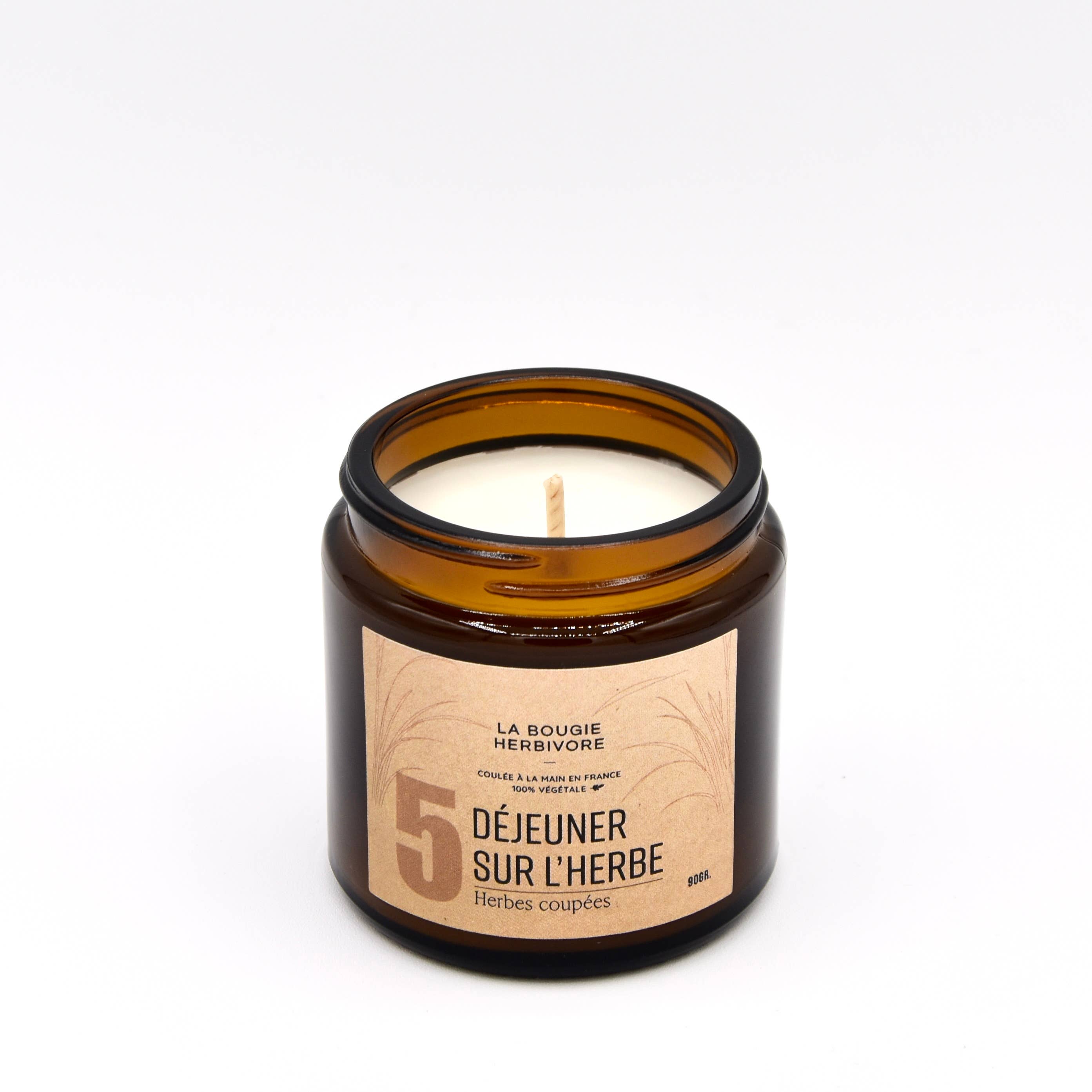 LA BOUGIE HERBIVORE - Vente Bougie en bocal - Bougie parfumée naturelle N°5 Déjeuner sur l'herbe 3 formats0