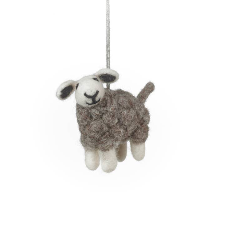 Felt So Good - Wholesale Ornament - Handmade Felt Herdwick Sheep Easter Hanging Decoration
