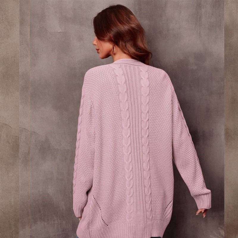 Mirazshoes WholeSale – Großhandel Strickjacke – Damen – Lässiger Lockerer Strick-Cardigan mit langen Ärmeln als Oberbekleidung8