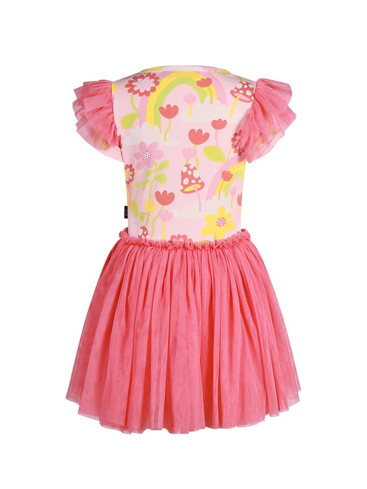 Coral MUSHROOM WORLD CIRCUS FRILL DRESS for wholesale on Faire3