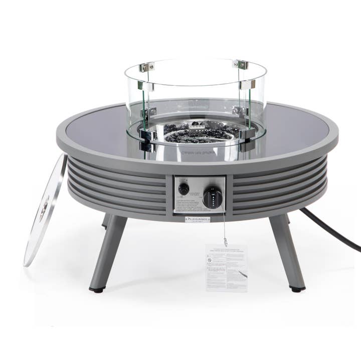 LeisureMod - Wholesale Fire Pit - Walbrooke Aluminum Propane Round Outdoor Fire Pit Table17