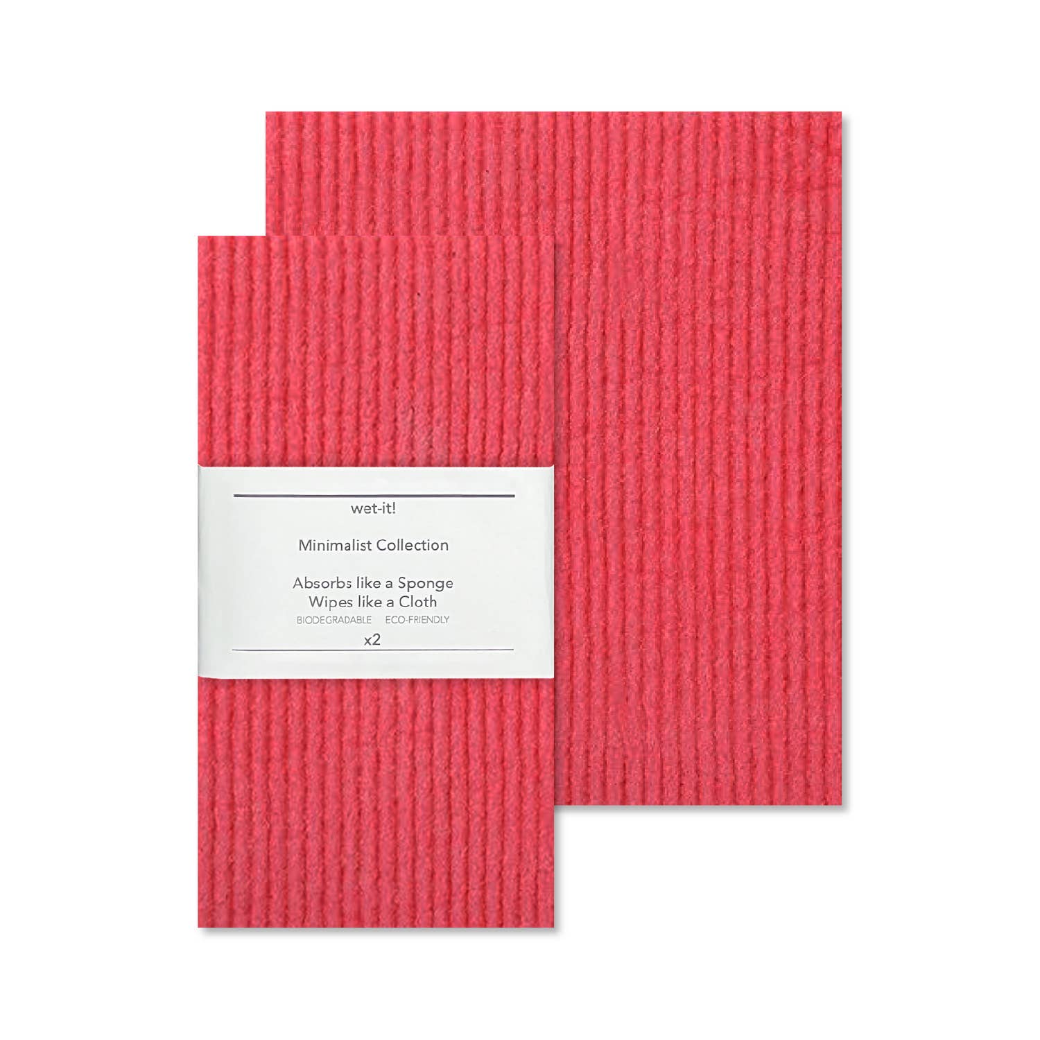 Wet-it! - Wholesale Dishcloth - Pantone 186 Bright Red / 2 pk Swedish Cloths
