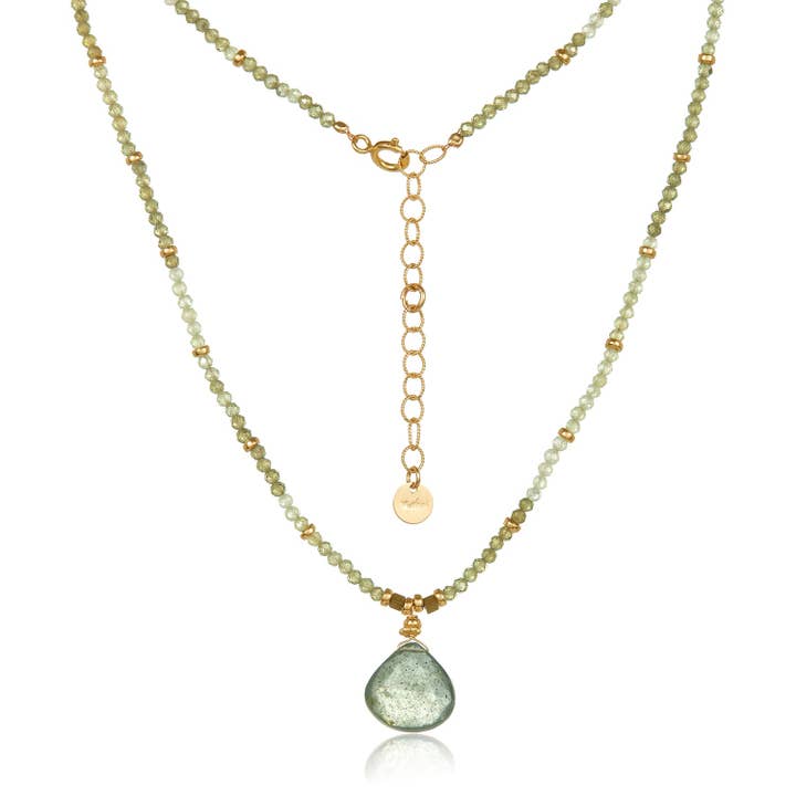 Halsketting Birmees in Moss Aqua voor wholesale door Mabel Chong