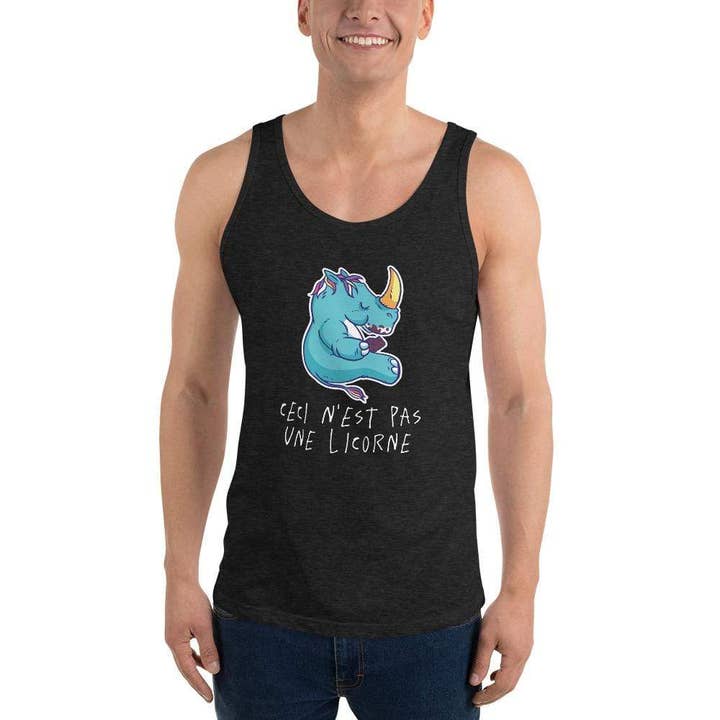Ceci n'est pas une licorne - Unisex Tank Top for engroshandel hos The Philosopher's Shirt