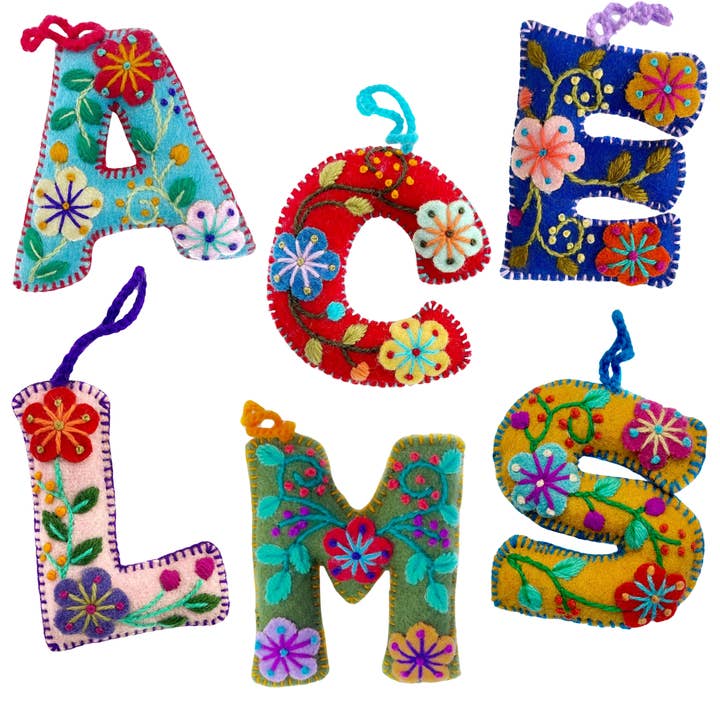 Colorful Letter Ornament Bundle ACELMS, 6 Pack for wholesale by Ornaments 4 Orphans