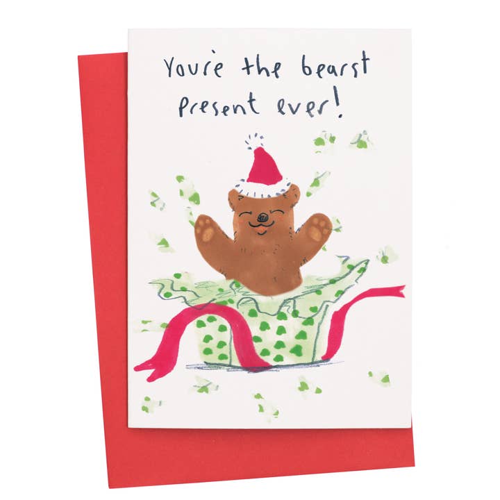 Biglietto natalizio Bearst Present Ever per la vendita all'ingrosso da parte di Jo Clark Design