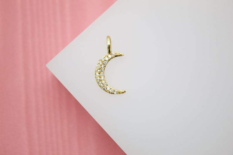 MIA Jewelry - Wholesale Individuele bedel/hanger - Kleine maanhanger 18K goud gevuld (A83)4