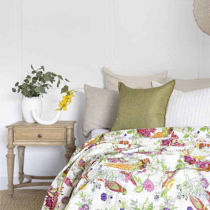 Glamthread - Wholesale Quilt - Indian Kantha Quilt Blanket Bedspread Throw Duvet - Anya2