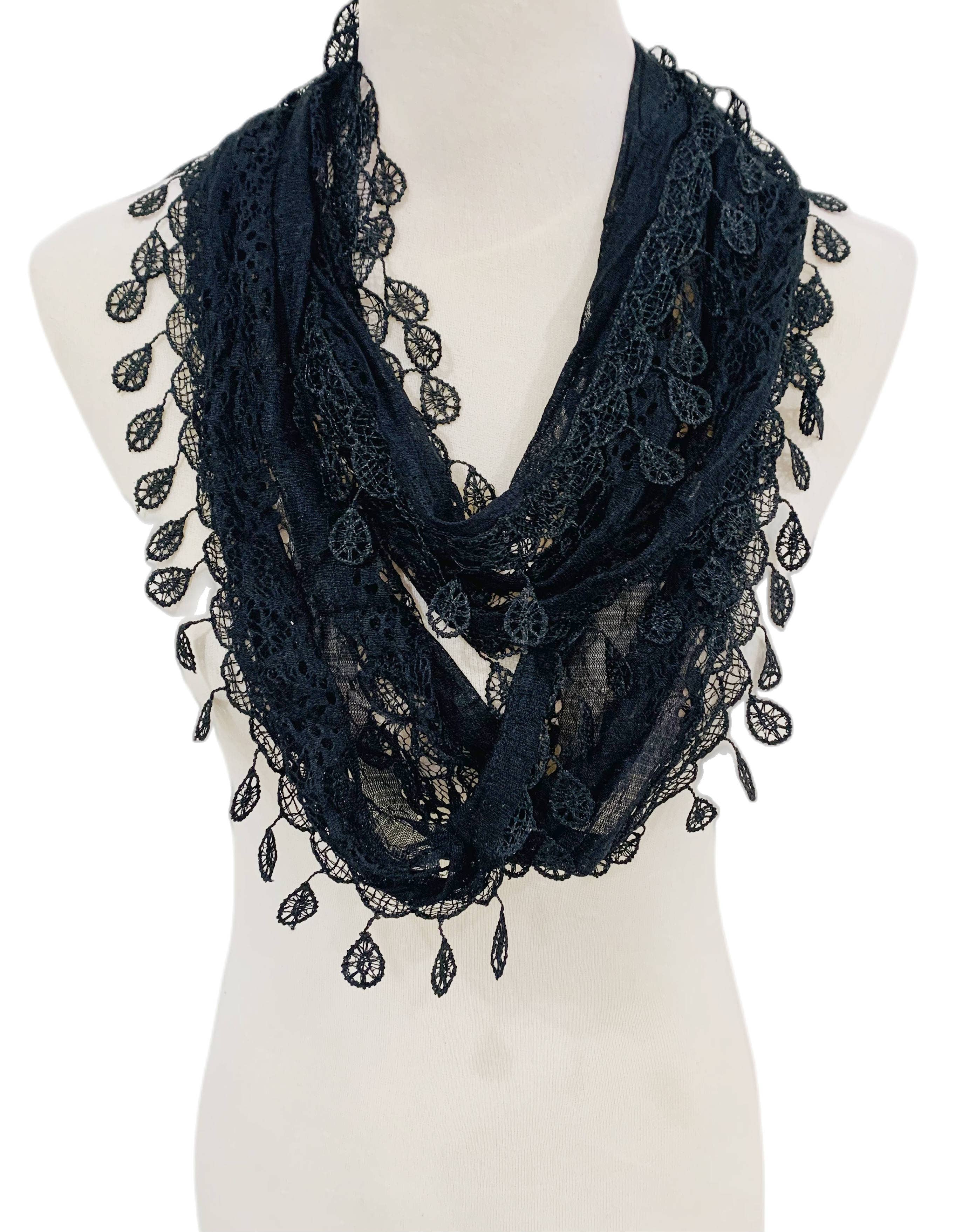 JC Sunny Fashion - Wholesale Scarf - Women's - JC014906 Gorgeous Elegant lace Infinity Scarf0