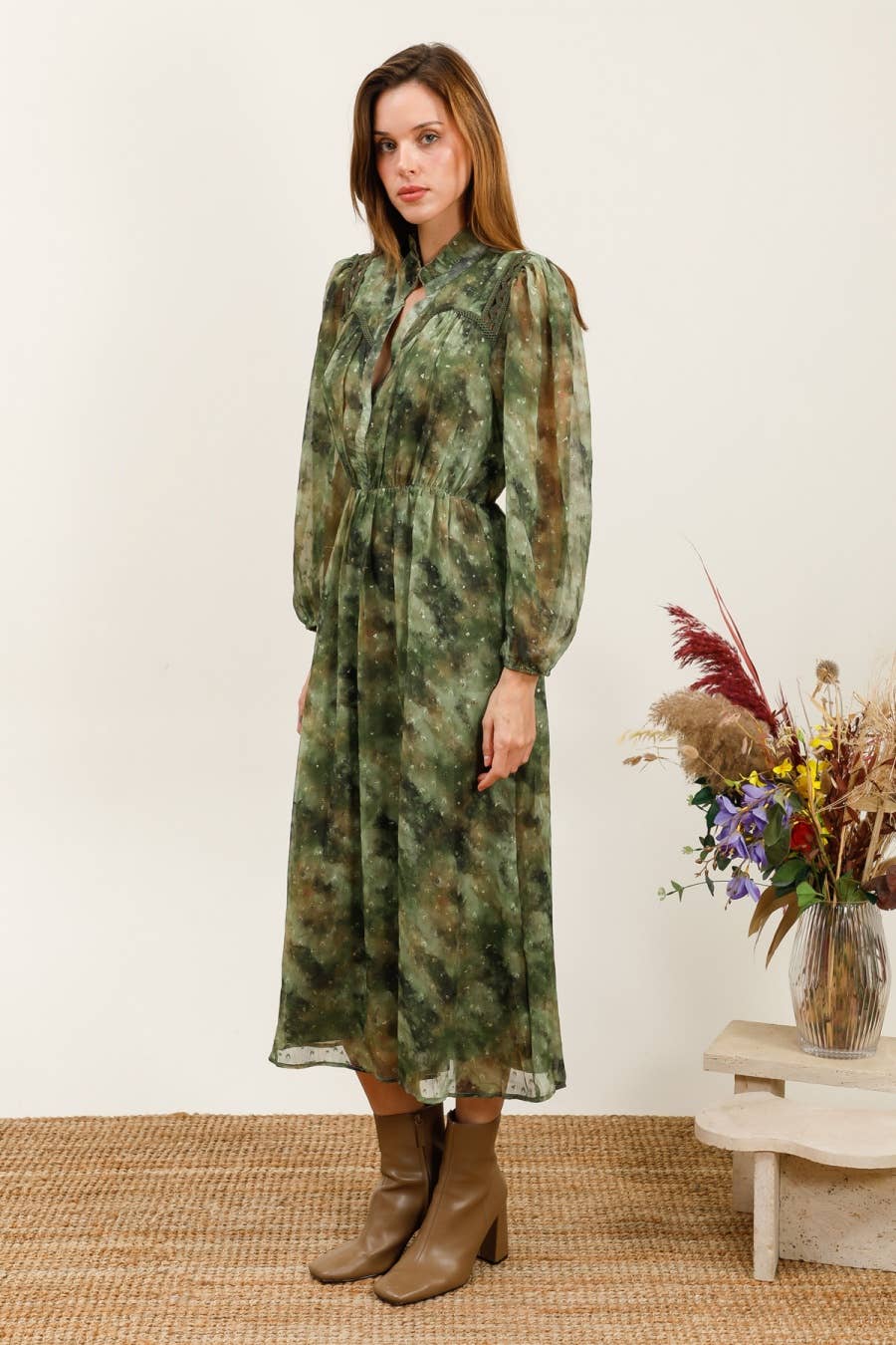 MOOYA - Wholesale Dress - Women's - Flowy long dress with gradient print - M211-114