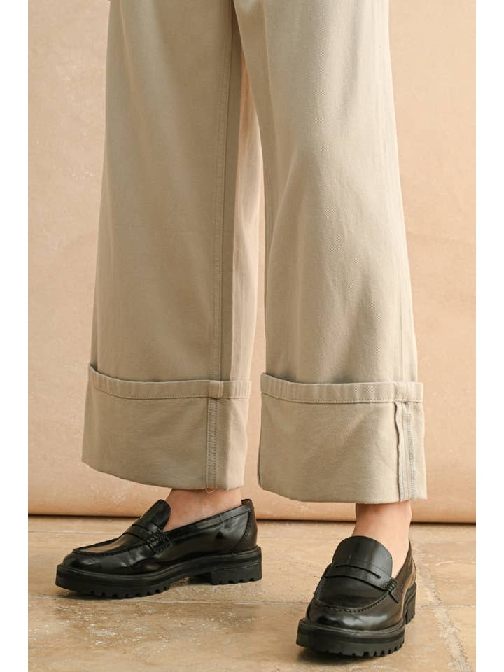 P5434 CUFFED BOTTOM GREY PANTS for wholesale on Faire4