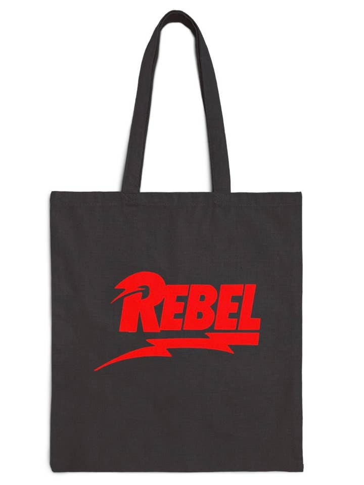 Rebel Retro Rock Canvas Tote David Bowie 80s Rock for wholesale by Heyday Press