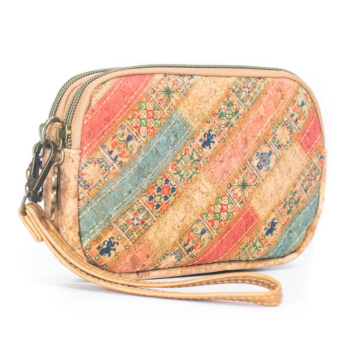 Meninas Bonitas Cork - Wholesale Clutch Bag - Women's - Natural Cork Patchwork Embellished Clutch for Women BAGF-0592