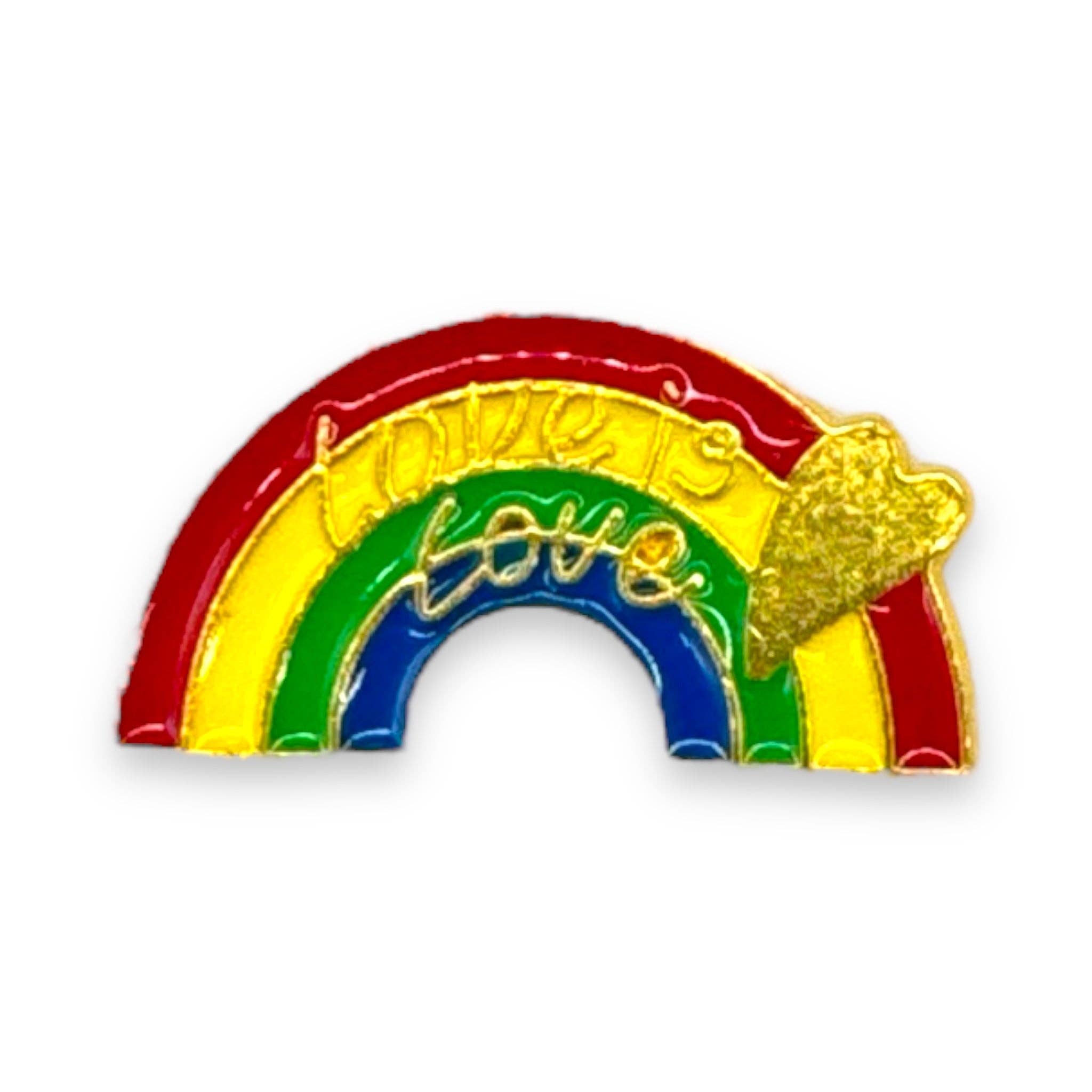 Kinky Pleasure – wholesale Lapel pin/button – Kinky Pleasure - KPB024 - Badge / Pin - Rainbow Love is Love - Gold4