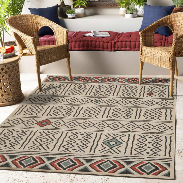 Tapis intérieur/extérieur Evette Rios Diamond en polypropylène pour la vente par LR Home