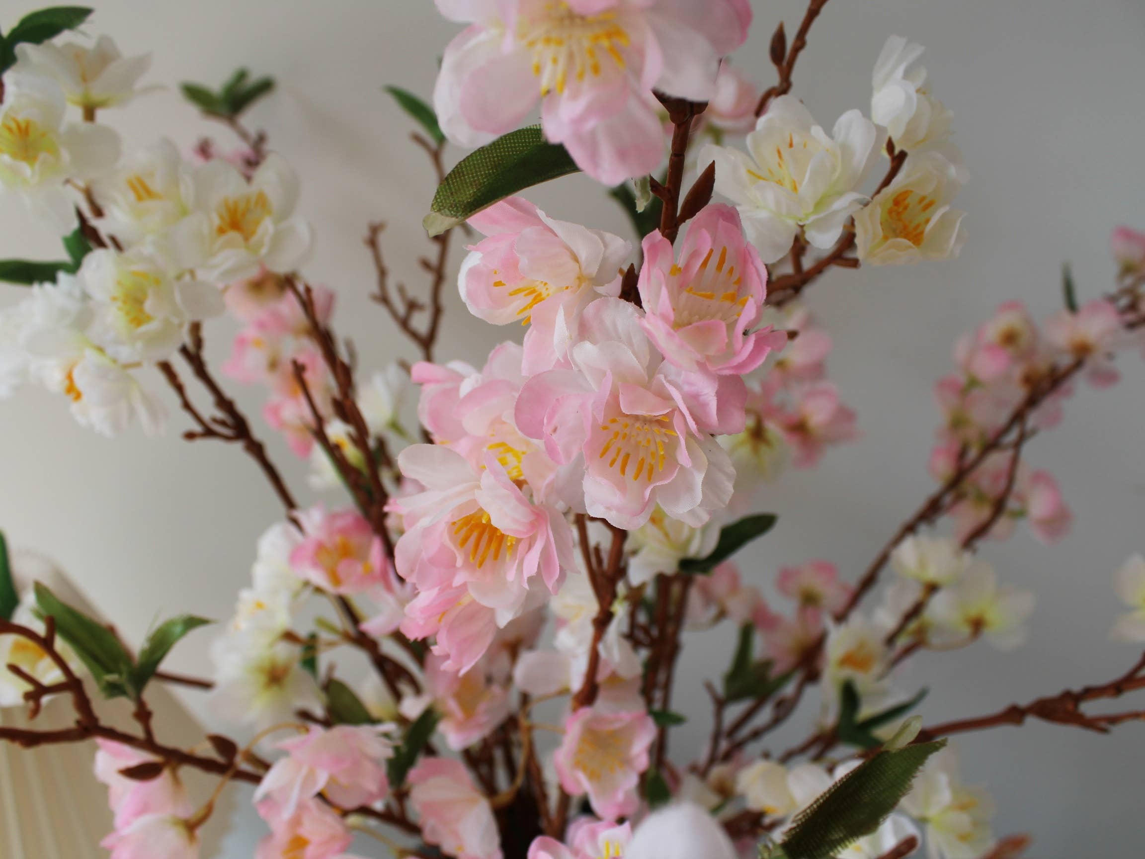 ACNITE(We cover U.S. import duties) – wholesale Artificial flowers – Artificial pink/white cherry blossom Silk flowers stem7