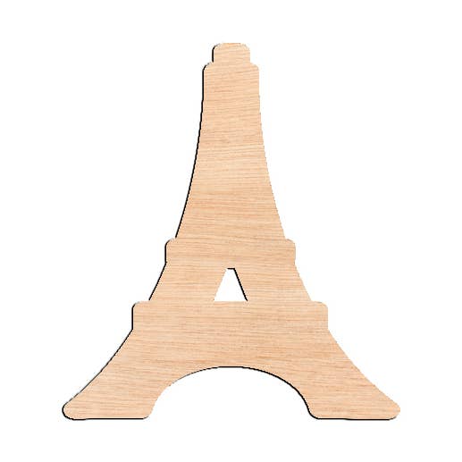 Eiffel Tower - Raw Wood Cutout for wholesale by Ortmann Woodcraft