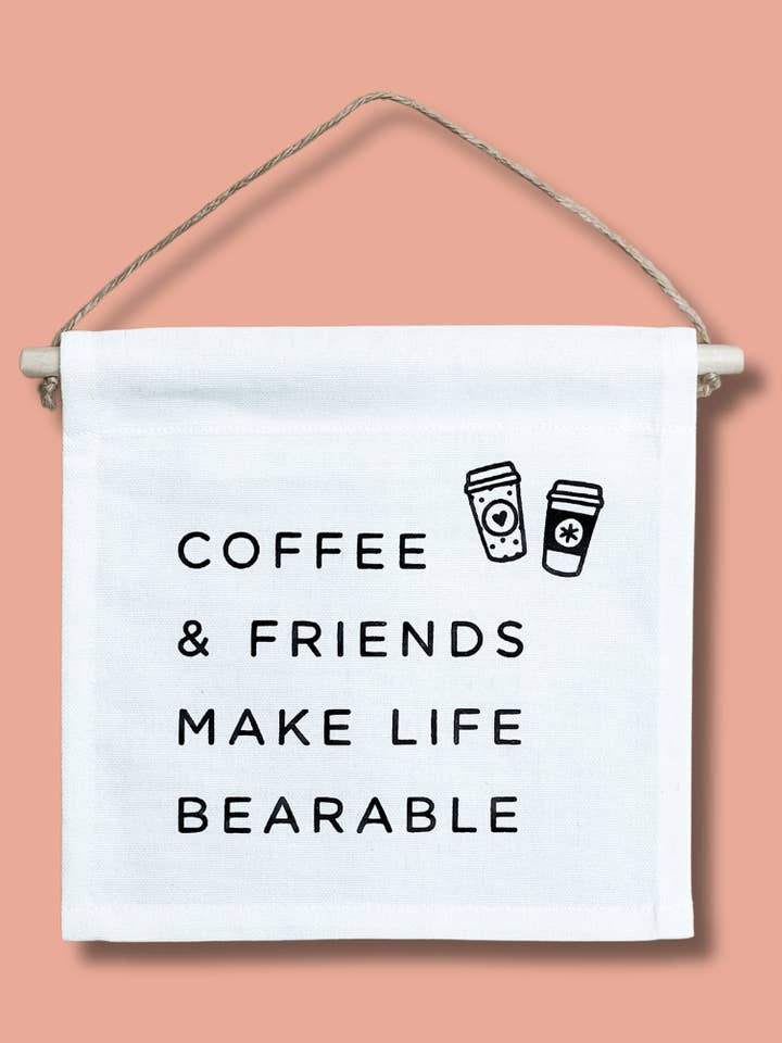 Lienzo Cuadrado de Café y Amigos para venta al por mayor de Smiles + Heart